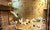 Luxury artisan hand-painted mural crafted with premium gold leaf backing, blending elegant dark plum blossom branches and...