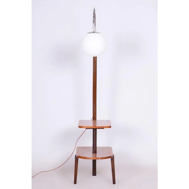 Czech Art Deco Floor Lamp in Walnut attributed to Jindřich Halabala for Up Závody, 1930s For Sale - Image 10 of 12