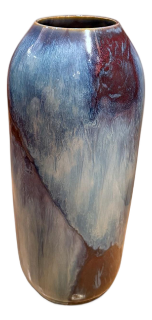 Gene Farkus Ceramic Vase With Variegated Glaze