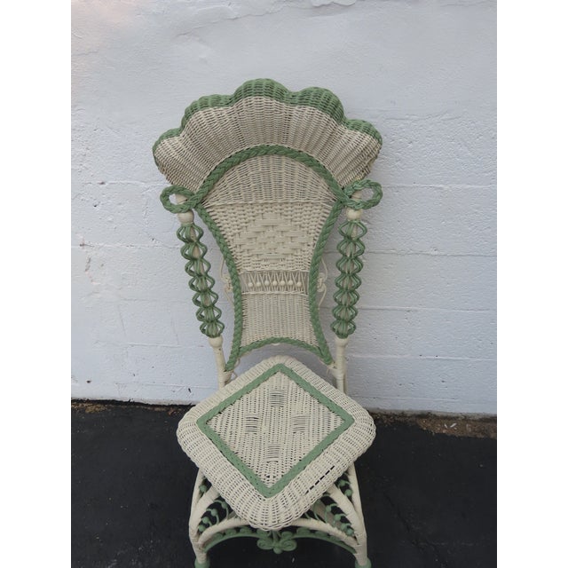 Victorian Woven Wicker Side Accent Chair 6590 For Sale - Image 14 of 17