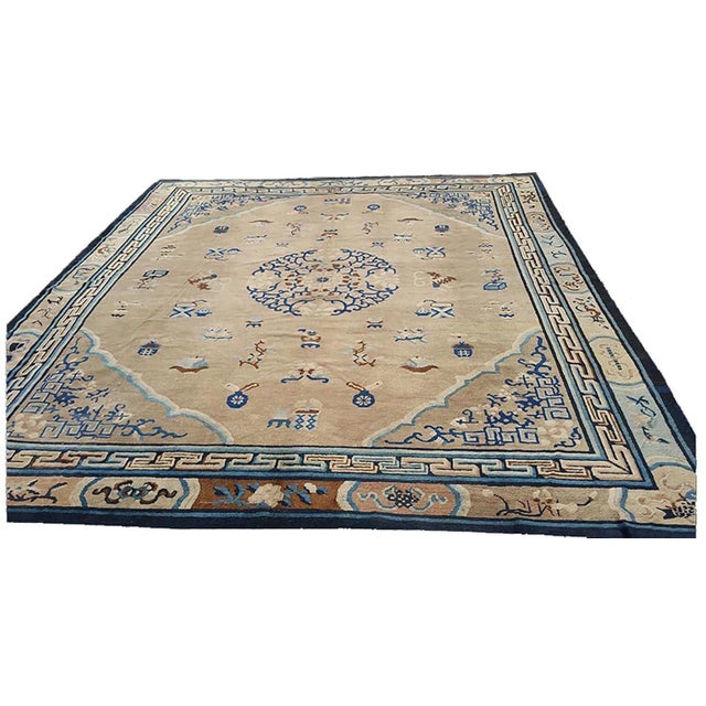 19th Century W. Chinese Ningxia Carpet ( 10' x 11'4" - 305 x 345 )