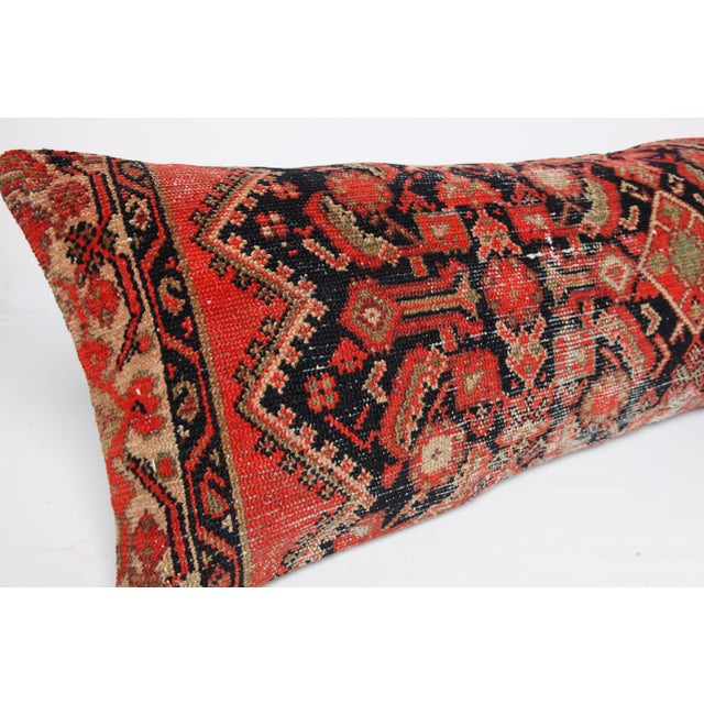 Navy Blue Antique Persian Rug Pillow Cushion Cover -16'' X 47'' For Sale - Image 8 of 10