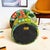 Mushroom Ottoman in Green Garden Hand Block Printed Fabric For Sale - Image 11 of 11