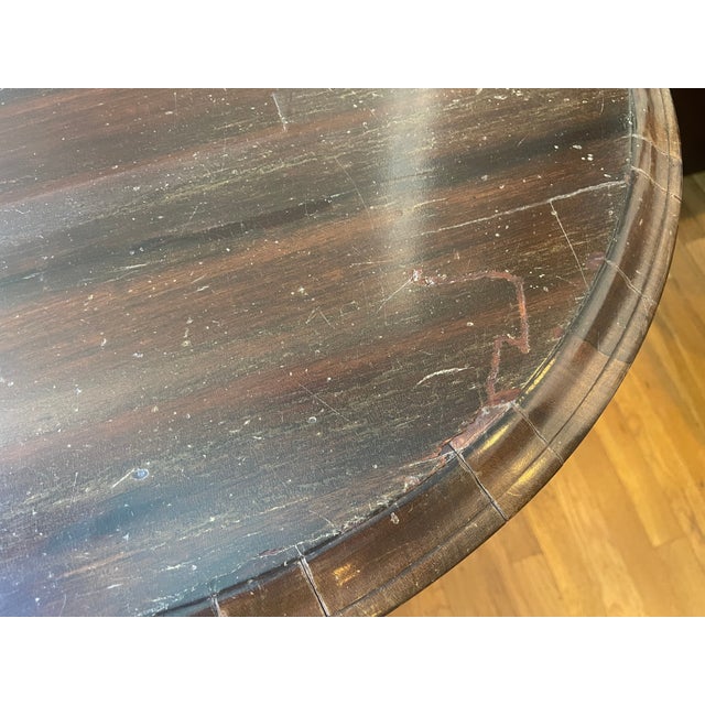 Wood 1980s Clover Leaf Pedestal Table in Dark Wood For Sale - Image 7 of 15