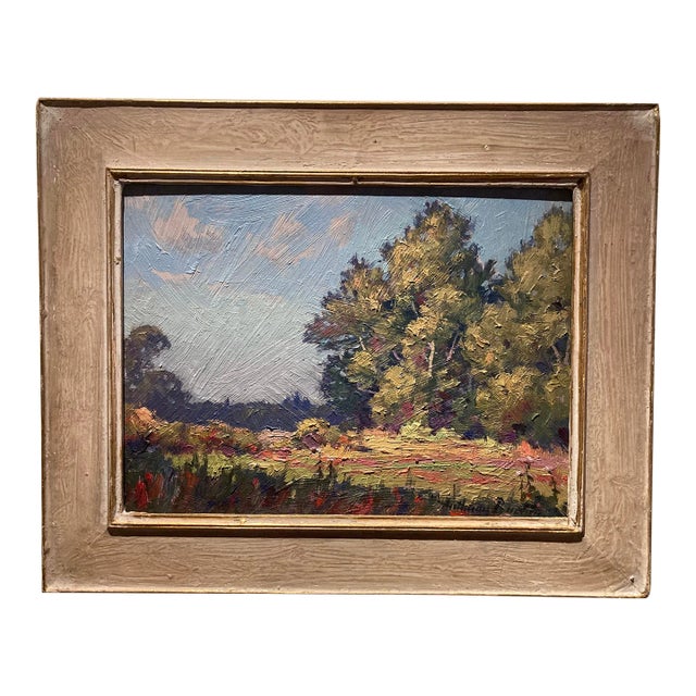 Anthony Buchta Mid-Century Landscape Painting, Framed For Sale