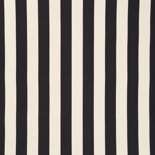 Contemporary Schumacher Cabana Stripe Indoor & Outdoor Fabric in Black For Sale - Image 3 of 3