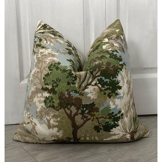Thibaut Green & Beige Lincoln Toile 18" Pillows a Pair Chairish