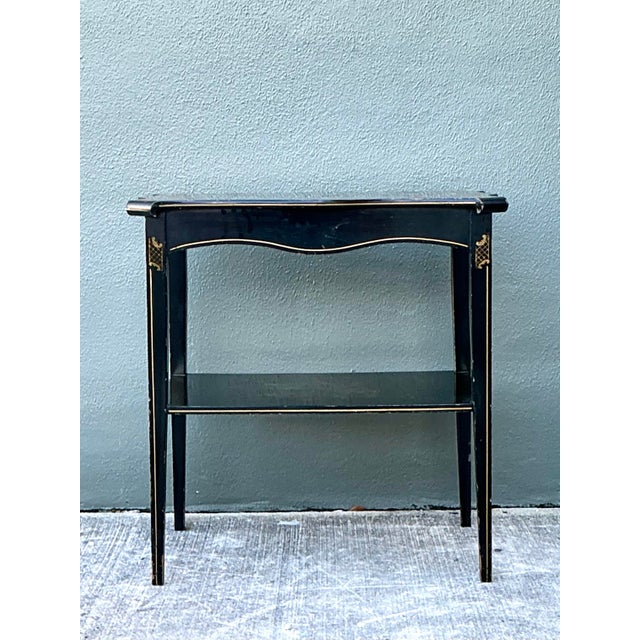 Vintage Hand Painted Chinoiserie Side Table For Sale - Image 12 of 12