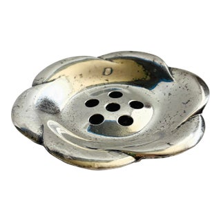 Dansk Silver Flower Tiny Taper Candle Holder by Gunnar Cyren For Sale