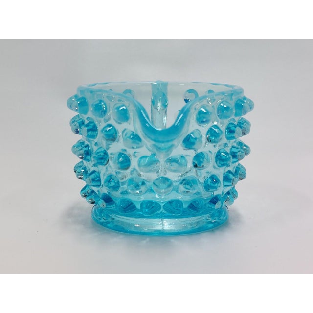 Fenton Art Glass Company Fenton Hobnail Blue Opalescent Individual Creamer Vintage For Sale - Image 4 of 12