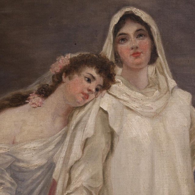 Neoclassical Artist, Allegory of Faith, Hope and Charity, 1880, Oil on Canvas, Framed For Sale - Image 10 of 16