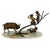 Bronze Charging Ram Figural Group Sculpture on Green Onyx Base For Sale - Image 4 of 8