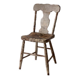 Antique Primitive Painted Farmhouse Side Chair For Sale