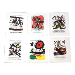 Vintage Mid 20th C. Modern Abstract Joan Miro Lithographs - Set of 6