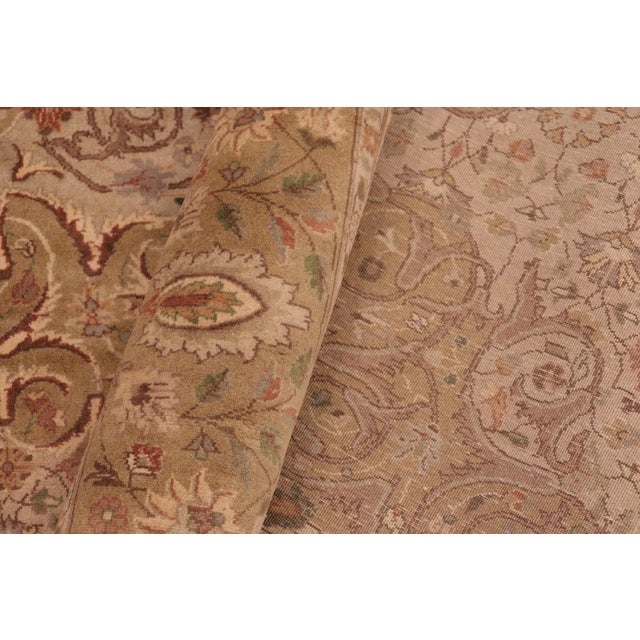 Textile Boho Chic Floral 1990's Pak-Persian Taupe/Green Wool Rug - 6'1'' X 9'0'' For Sale - Image 7 of 9