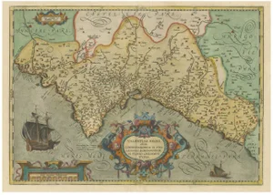 Antique Map of Valencia in Southern Spain, 1601