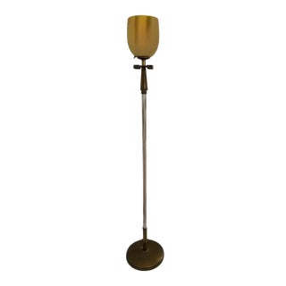 Tommi Parzinger Style Greek Key Brass Floor Lamp, 1960's Mid Century Modern For Sale