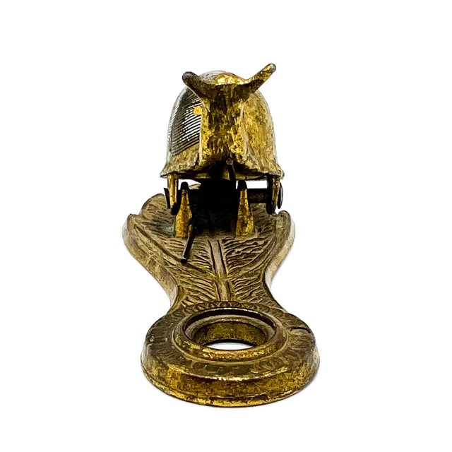 Late 20th Century Vintage Allied Brass Brass Snail Memo Clip & Wall Note Holder on Leaf Base – Hollywood Regency / Naturalistic For Sale - Image 5 of 11