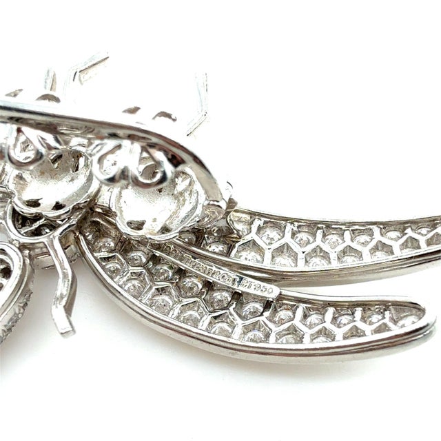 Late 20th Century Rare Tiffany & Co. Platinum and Diamond Dragonfly Enhancer For Sale In Chicago - Image 6 of 7