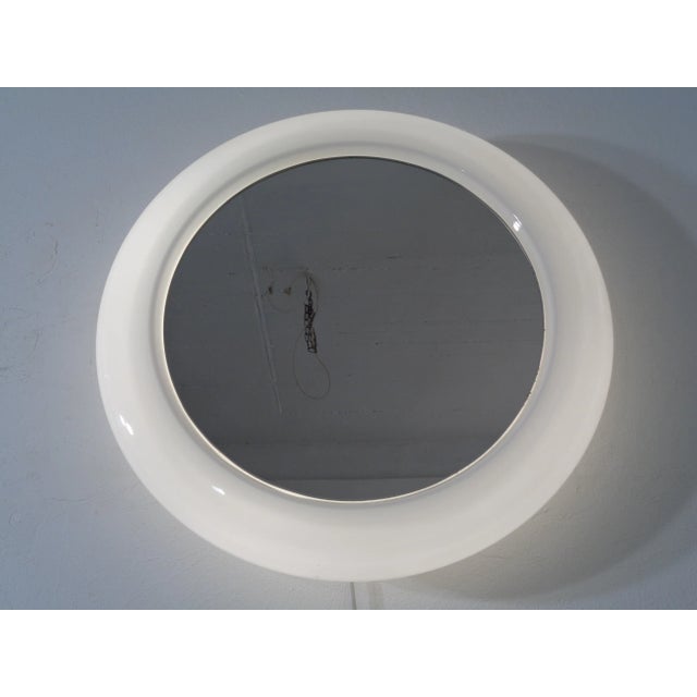 Round Illuminated Opal Glass Mirror, 1960s For Sale - Image 6 of 18