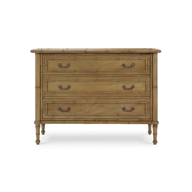 English Faux Bamboo Three Drawer Chest For Sale - Image 3 of 11