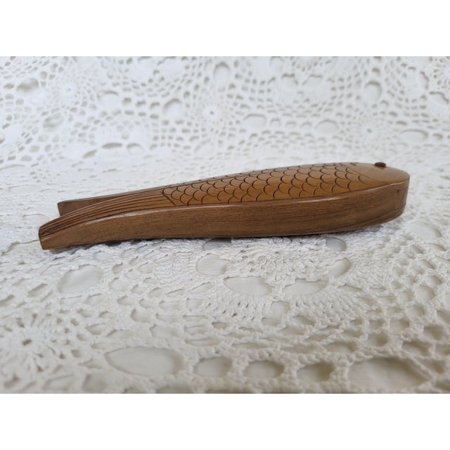 Mid 20th Century Mid 20th Century Mid Century Modern Wooden Fish Nutcracker With Carved Details For Sale - Image 5 of 7