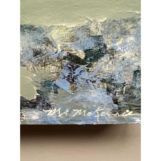 "Blue Lagoon" Contemporary Impressionist Waterscape in Green, Aqua, Blue and White by Mill Valley Artist Mary Anne McKernie For Sale In San Francisco - Image 6 of 8