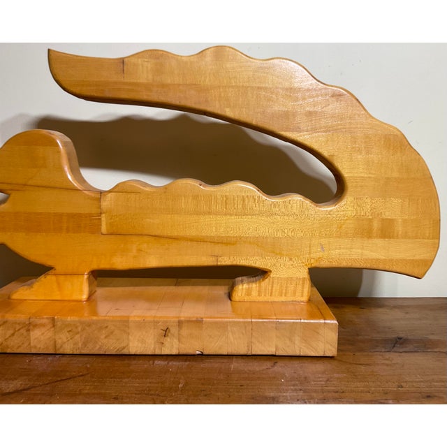 Handcrafted Solid Wood Alligator / Crocodile Sculpture For Sale - Image 13 of 14