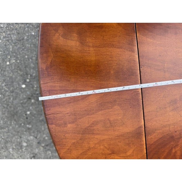 Vintage Federal-Style Burled Wood Pembroke Drop Leaf Side Table For Sale - Image 13 of 18