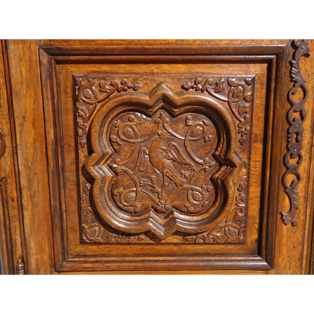 Brown Renaissance Wardrobe in Oak, 1950s For Sale - Image 8 of 18