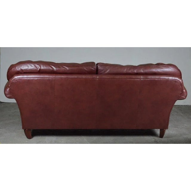 Heritage 3-Seater Brown Leather Mortimer Sofa with Castors by Laura Ashley For Sale - Image 4 of 11