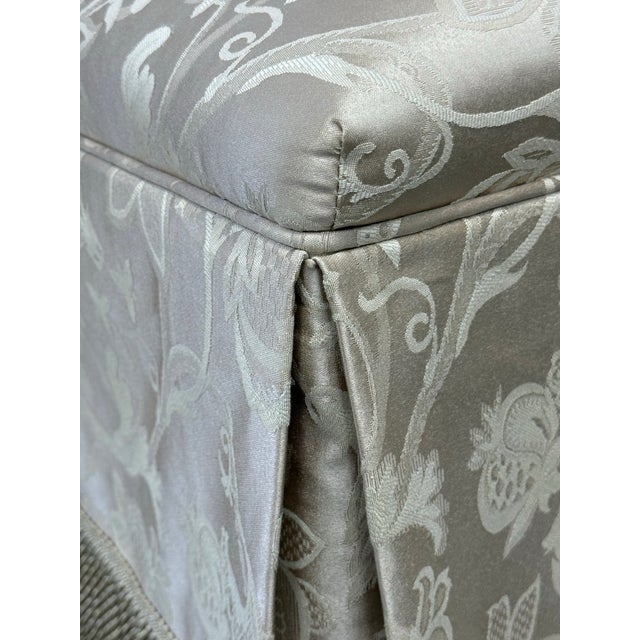 Late 20th Century Upholstered Skirted Parsons Chairs - A Pair For Sale - Image 9 of 10