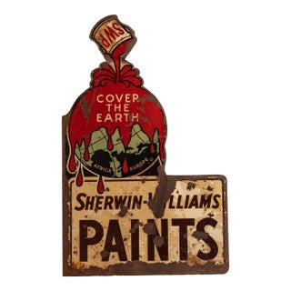 Vintage Sherwin Williams DSP Storefront Flange Sign For Sale