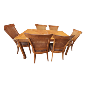 Hickory White Co. Biedermeier Style Genesis Dining Set, Includes Table ( 1Leaf Extension) and Pads) With Six Chairs $4500