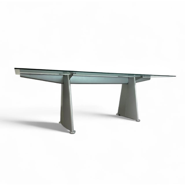 Silver Trapèze Dining Table by Jean Prouvé for Tecta, 1980s For Sale - Image 8 of 11
