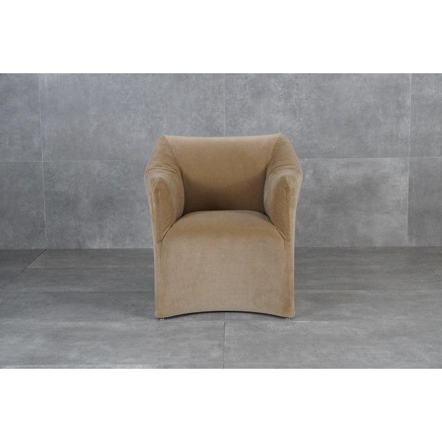 Le Tentazioni Armchairs in Beige Velvet by Mario Bellini for Cassina, 1970s, Set of 6 For Sale - Image 9 of 18