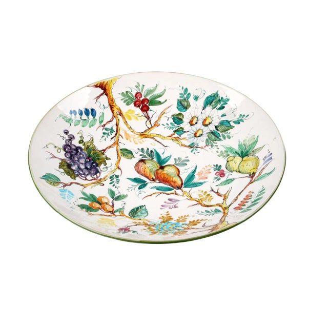 1980s Italian Ceramic Fruit Plate For Sale