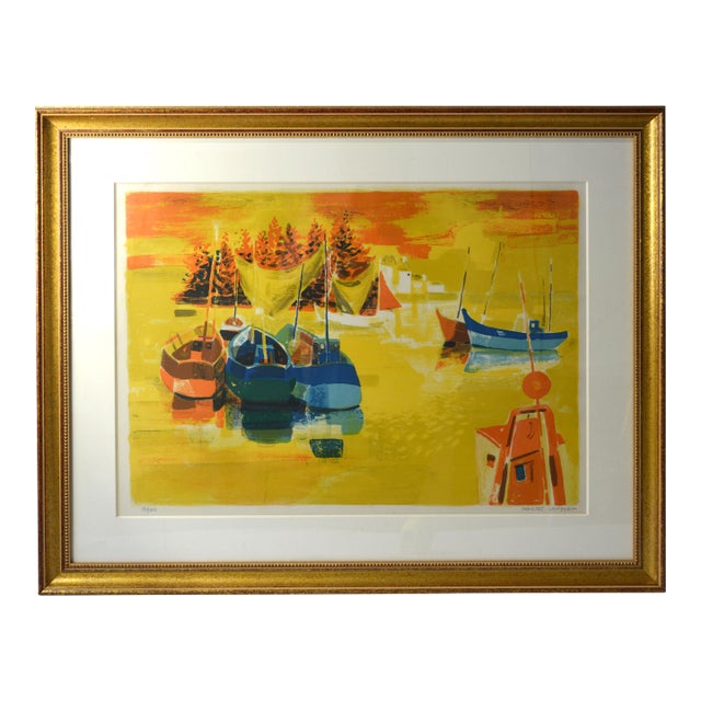 Georges Lambert (Fr. 1919-1998) Fine Original Brittany / Breton Lithograph Signed Framed For Sale