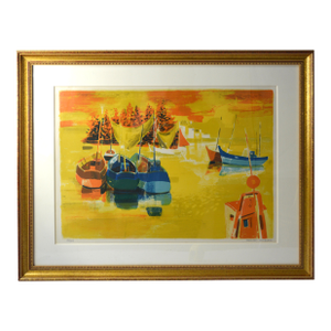 Georges Lambert (Fr. 1919-1998) Fine Original Brittany / Breton Lithograph Signed Framed