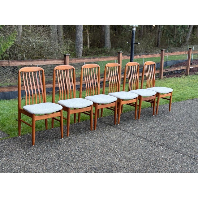 1980s 1980s Benny Linden Danish Modern Teak Dining Chairs - Set of 6 For Sale - Image 5 of 9
