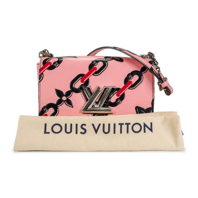 Louis Vuitton Twist MM Epi Leather Chain Flower Print Pink Crossbody Bag For Sale - Image 10 of 11