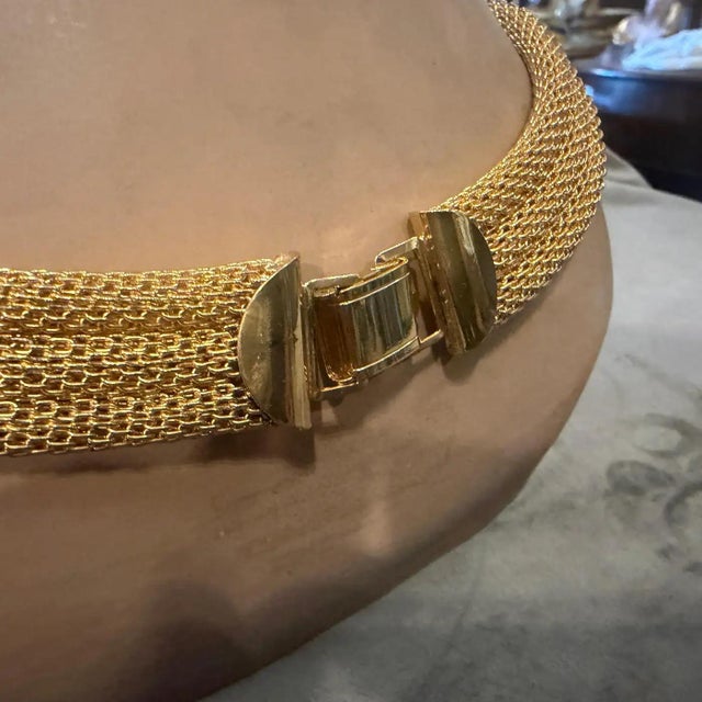 A High Quality Vintage Costume Jewelry Gilded Metal Italian Necklace For Sale - Image 16 of 16