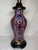 Mid 20th Century Mid 20th Century Paul Hanson Bamboo Painted Porcelain Chinoiserie Lamp Brick Red Blue Gold For Sale - Image 5 of 12