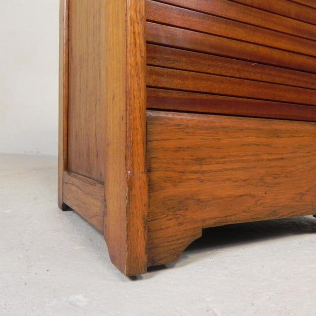 Oak Roller Shutter Cabinet with Shutter, 1930s For Sale - Image 14 of 18