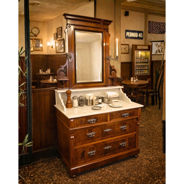 Victorian Commode with Mirror, 1890 For Sale - Image 6 of 6
