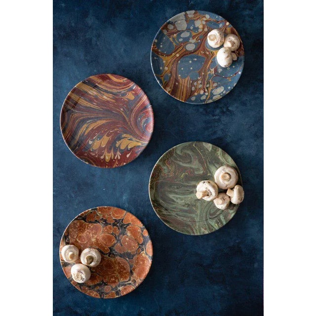Plastic Library Marble Side Plates - Set of 4 For Sale - Image 7 of 8
