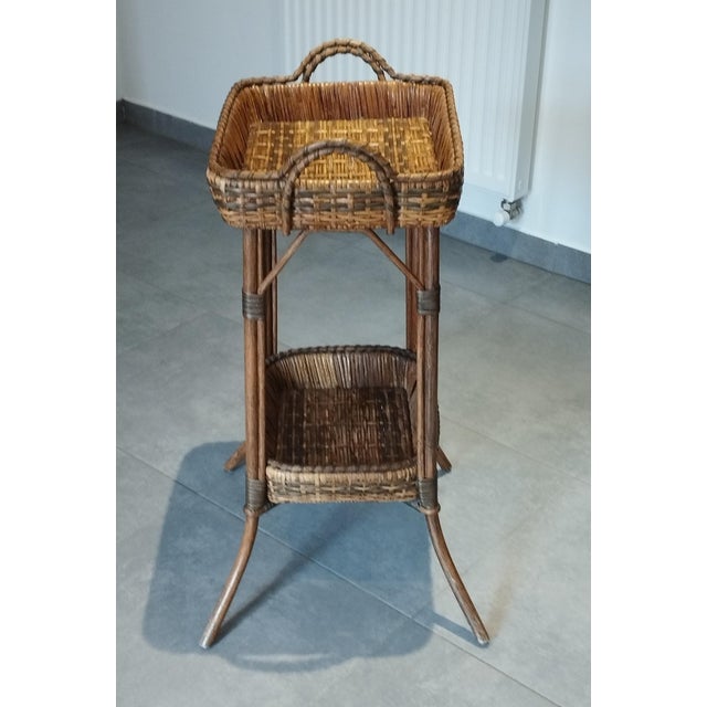 Antique Wicker Side Table, 1890s For Sale - Image 6 of 18