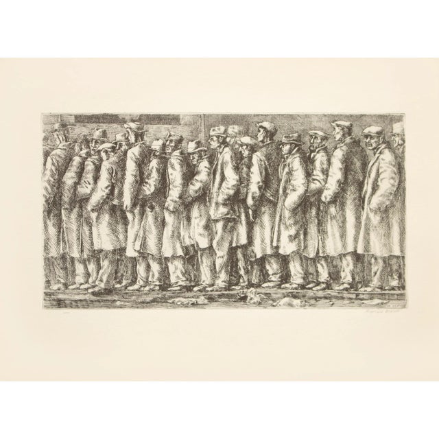 1939 After Reginald Marsh "Bread Line", First Edition Period Offset Lithograph For Sale - Image 10 of 10
