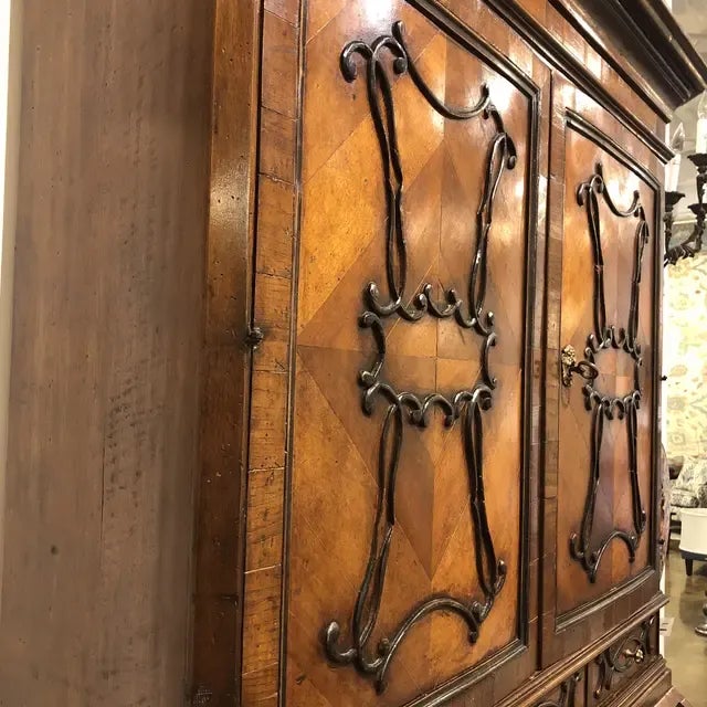 1990s Italian Walnut Secretary Desk For Sale - Image 12 of 13