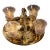 Vintage Four-Lamp Flush Mount Brass Light Fixture With Floral Motif For Sale